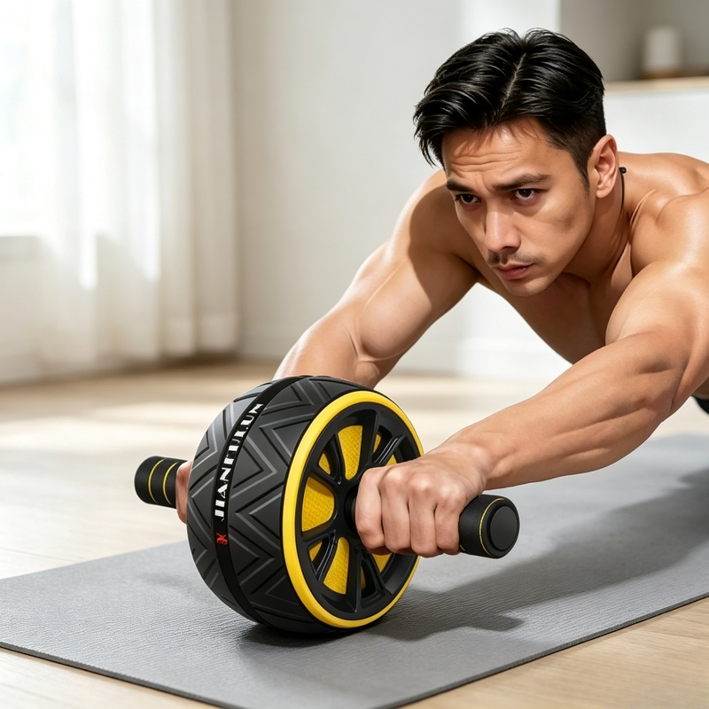 Sports Equipment Images - Non‑Slip Grip Ab Roller Wheel, Durable