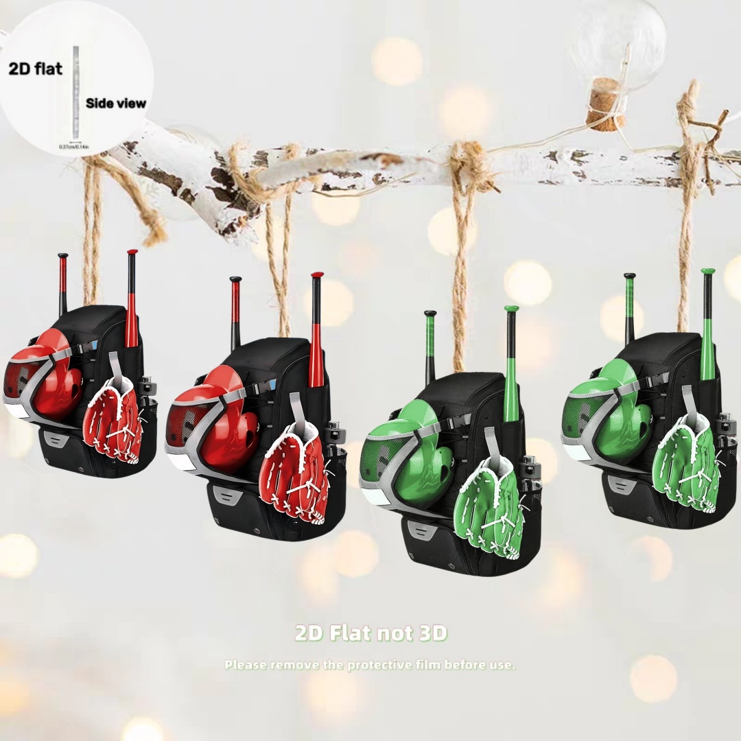 Sports Equipment Wagon - Baseball Equipment Pendant Keychain, Sports Theme