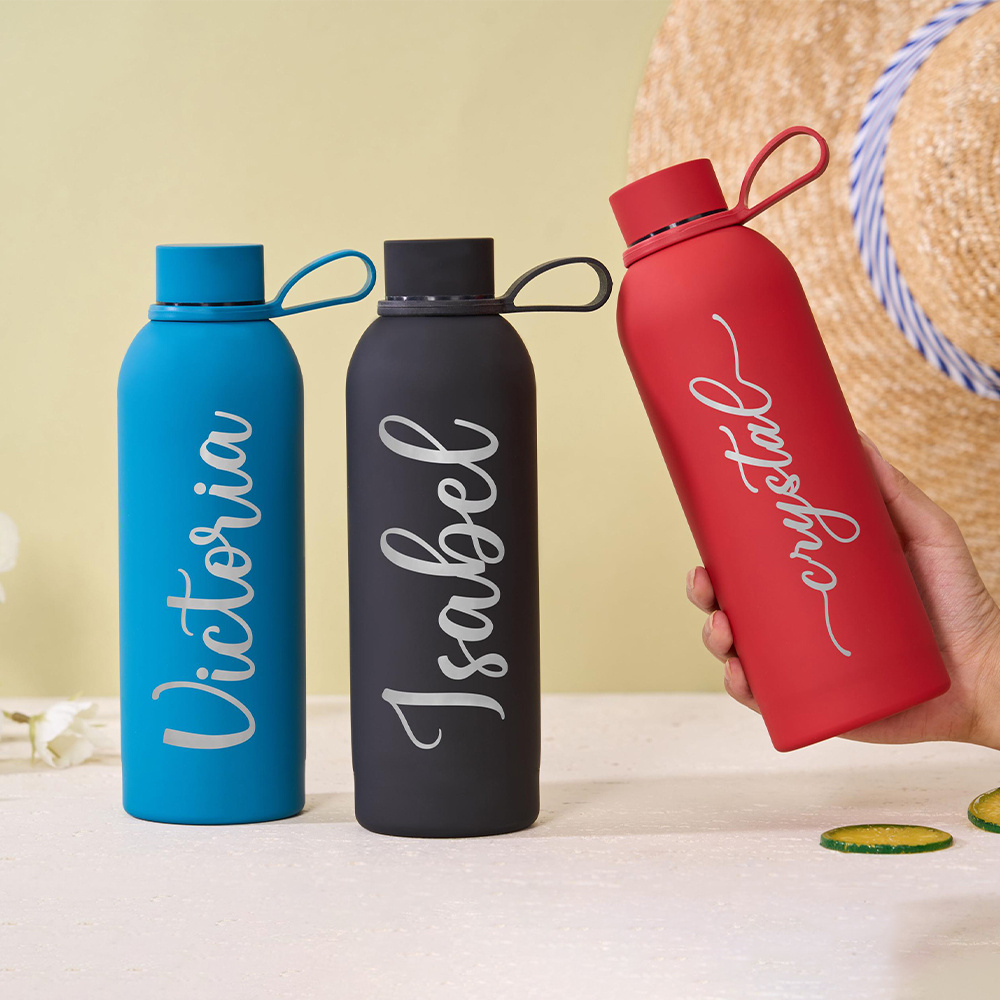 Sports Equipment And Names - Custom Cursive Name Engraved Stainless Steel